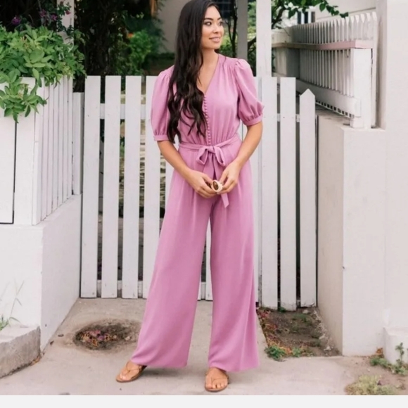 Gal Meets Glam Pants - Gal Meets Glam Gabriella Jumpsuit Grape Size 4 NWT
